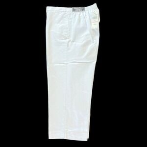 Alfred Dunner Classic Fit‎ Capri Pants Comfort Waist Easy Care White Size 10